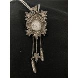 Watches: Novelty silver brooch watch by Commette in the form of a Swiss cuckoo clock set with