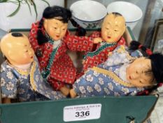 Dolls: Post war composite Chinese dolls 5in. (4).