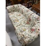 Late 19th cent. Upholstered three seater sofa. Approx. 74in.