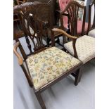 19th cent and later Harlequin set of six mahogany dining chairs.