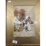 19th cent. Italian School: Watercolour on paper "An Italian Fruit Seller",signed bottom right A.