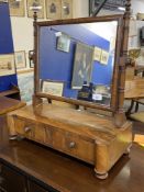 19th cent. Mahogany dressing table mirror, with two drawers. 21in.