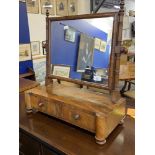 19th cent. Mahogany dressing table mirror, with two drawers. 21in.