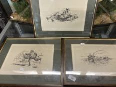 Angling & Humorous Prints: "A False Step", "Look to your Rod" and "Fishing in Sutherland" (3) Framed