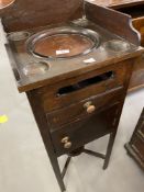 19th cent. Oak pot cupboard/washstand. 13in.