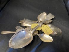 Hallmarked Silver: To include mixed flatware, teaspoons, 18th cent. and later. 12oz.