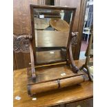 19th cent. Mahogany dressing table mirror with two drawers beneath. 17in. Plus one other.