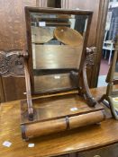 19th cent. Mahogany dressing table mirror with two drawers beneath. 17in. Plus one other.