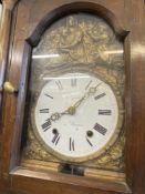 Clocks: 19th cent. French 8 day longcase, E. Gerose of Villenaux, enamel dial, walnut case. 89in.
