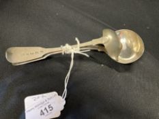 Hallmarked Georgian Silver Flatware: Two sauce ladles. Old English pattern, one hallmarked London