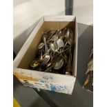 Silver Plated Flatware: Table forks, spoons and coffee spoons.