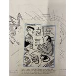 Robert S. Coram known as 'Maroc', 20th cent. cartoonist, fifteen original cartoons, pen & ink. All