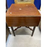 Georgian mahogany square drop leaf table of excellent quality. The legs both canted and rebated with