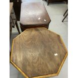 19th cent. Walnut octagonal cricket table on three barley twist supports. D21½in. H28in. Plus