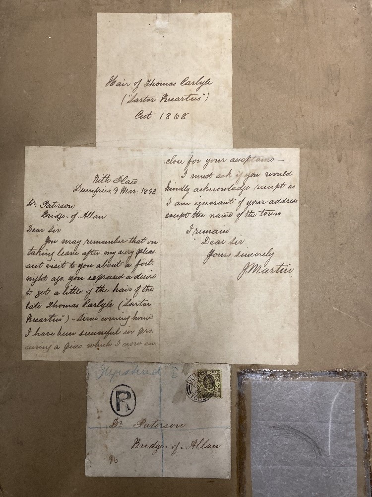Thomas Carlyle 1795-1881: A fascinating letter and note to Dr. Alexander Paterson of Bridge-of-Allen