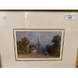 20th cent. French School watercolour of a village. 8in. x 5in.