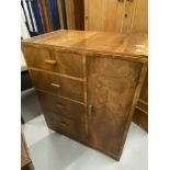 1930s Walnut tallboy of four drawers and one cupboard. 30in. x 18in.