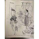 Robert S. Coram known as 'Maroc': 20th cent. Cartoonist, sixteen original cartoons, pen & ink, all