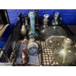 Hallmarked Silver & Glass: Art style and other perfume and cologne bottles, examples include red and