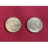 Coins: Half Sovereigns (2) 1909 and 1912.