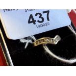 Diamond wishbone ring set with nine brilliant cut stones, estimated weight 0·35ct. stamped and