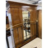 Edwardian mahogany inlaid double wardrobe. 47in.