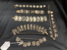 Jewellery: Japanese Damascene square & rectangular bracelets (6).