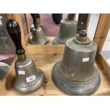 Maritime: 20th cent. Cast ships bell (without clanger). 9in. Plus one other. 5in.