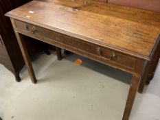 Georgian mahogany side table with single drawer. 39in. x 19in. x 29in.