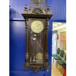 Clocks: 19th cent. Mahogany cased German regulator clock by Gustav Becker, Freiberg, Silesia.