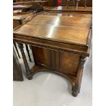 19th cent. Good quality rosewood davenport with fitted interior, adjustable top, and drawers to