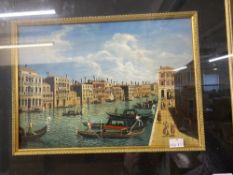 20th cent. Italian School: Oil on board of Venice, monogrammed DW. 14in. x 10in.