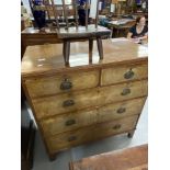 19th cent. Mahogany chest of two over three drawers.