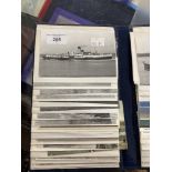 Postcards: Two albums of cards of cargo ships, tugs, liners, and bridges, mostly post war.