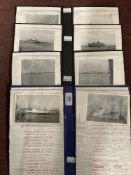 Ocean Liner: Four albums of black and white photographs of ocean liners to include numerous Union