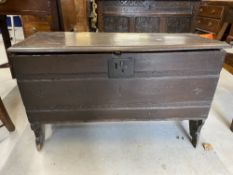 18th cent. Oak and elm sword chest with punch work decoration. 33½in.