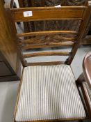 19th cent. Mahogany dressing table mirror, plus a pair of 19th cent. dining chairs.