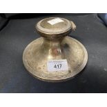 Hallmarked Silver: 20th cent. Capstan inkwell, Birmingham hallmarked. 6in.