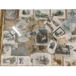 Ephemera: Late 19th/early 20th cent. Christmas cards presented mounted in a frame. 24in. x 19in.