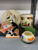 20th cent. Ceramics: Includes Royal Doulton floral pattern biscuit barrel 8113 and small bowl