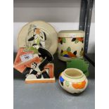 20th cent. Ceramics: Includes Royal Doulton floral pattern biscuit barrel 8113 and small bowl