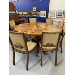 Artisan Furniture: Superb 1970s Alan Solly of Marlborough circular yew dining table with sectional