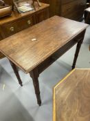 19th cent. Mahogany side table with drawer beneath.