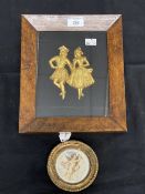 19th cent. Plaster 'Grand Tour' Intaglio (5) plus gilt plaster work of Highland dancers. Both framed