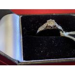 Diamond ring brilliant cut white metal set stamped and tested 18ct. and platinum, estimated weight