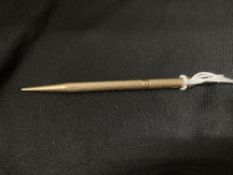 Hallmarked Jewellery: 9ct. Gold propelling pencil, Samson Mordan, hallmarked London 1931.