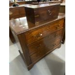 Late 18th early 20th cent. chest of three drawers on bracket supports. 38in.