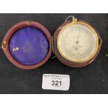 Scientific Instruments: Compensated pocket barometer, gilt cased, dial 2in. diameter, signed Lawes &