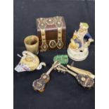 Objects of Virtu: 19th cent. Tortoiseshell and mother of pearl miniature musical mandolin and guitar