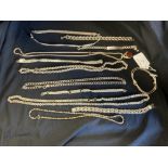 Jewellery: White metal, eight bracelets and five necklets, all test as silver. Total weight 6·60oz.
